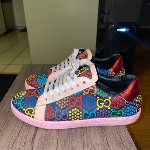 Gucci Leather GG Psychedelic Ace Sneakers sz 44